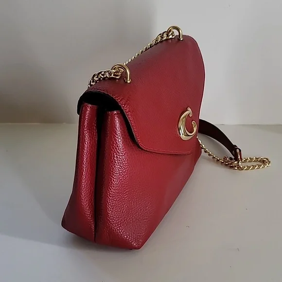 Coach Tammie Red Leather Shoulder Bag - Picture 6 of 9